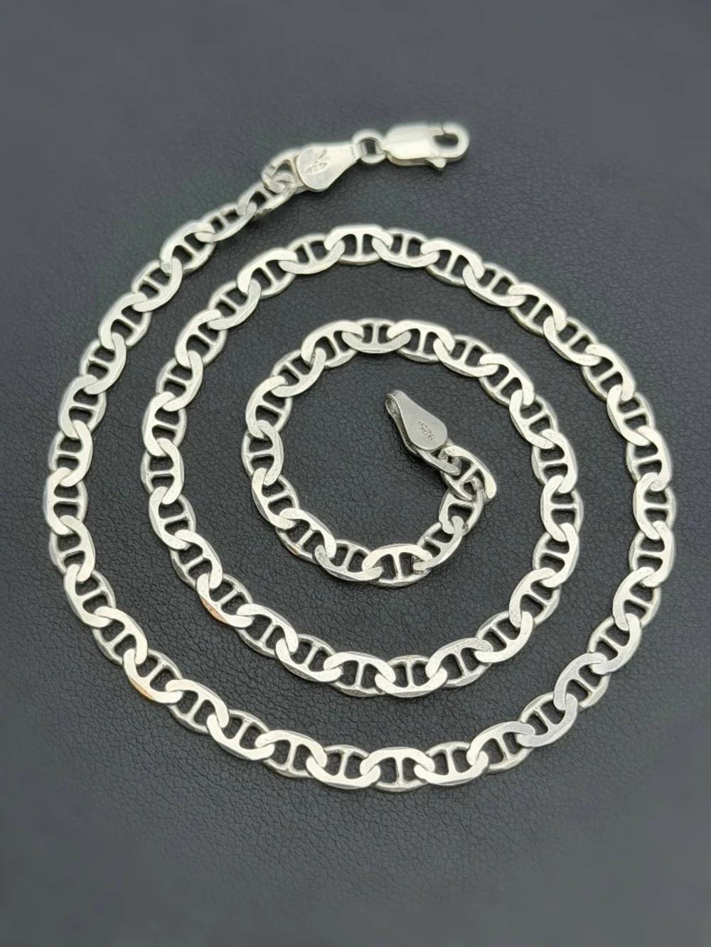 Italy 925 Sterling Silver Mariner Link Chain Unisex Necklace 16” 5mm